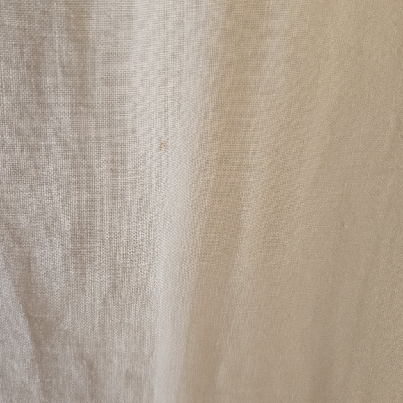 Johnny Was Vintage Cream/Ivory 100% Linen Floral Embroidered Maxi Shirt Dress - Picture 10 of 12